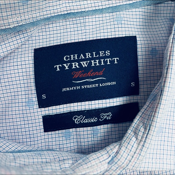 Charles Tyrwhitt Pink w/ Blue Polka Dot Shirt - Picture 3 of 3